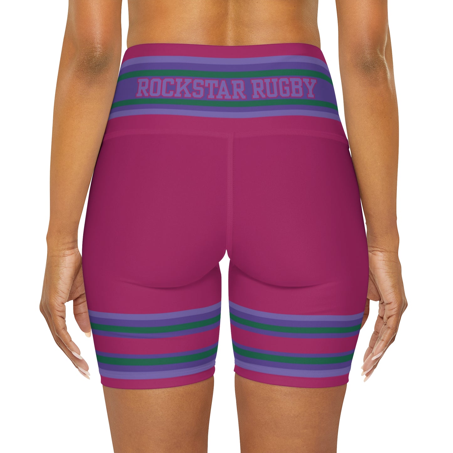 Raspberry Soda High Waisted Polyester/Spandex Shorts