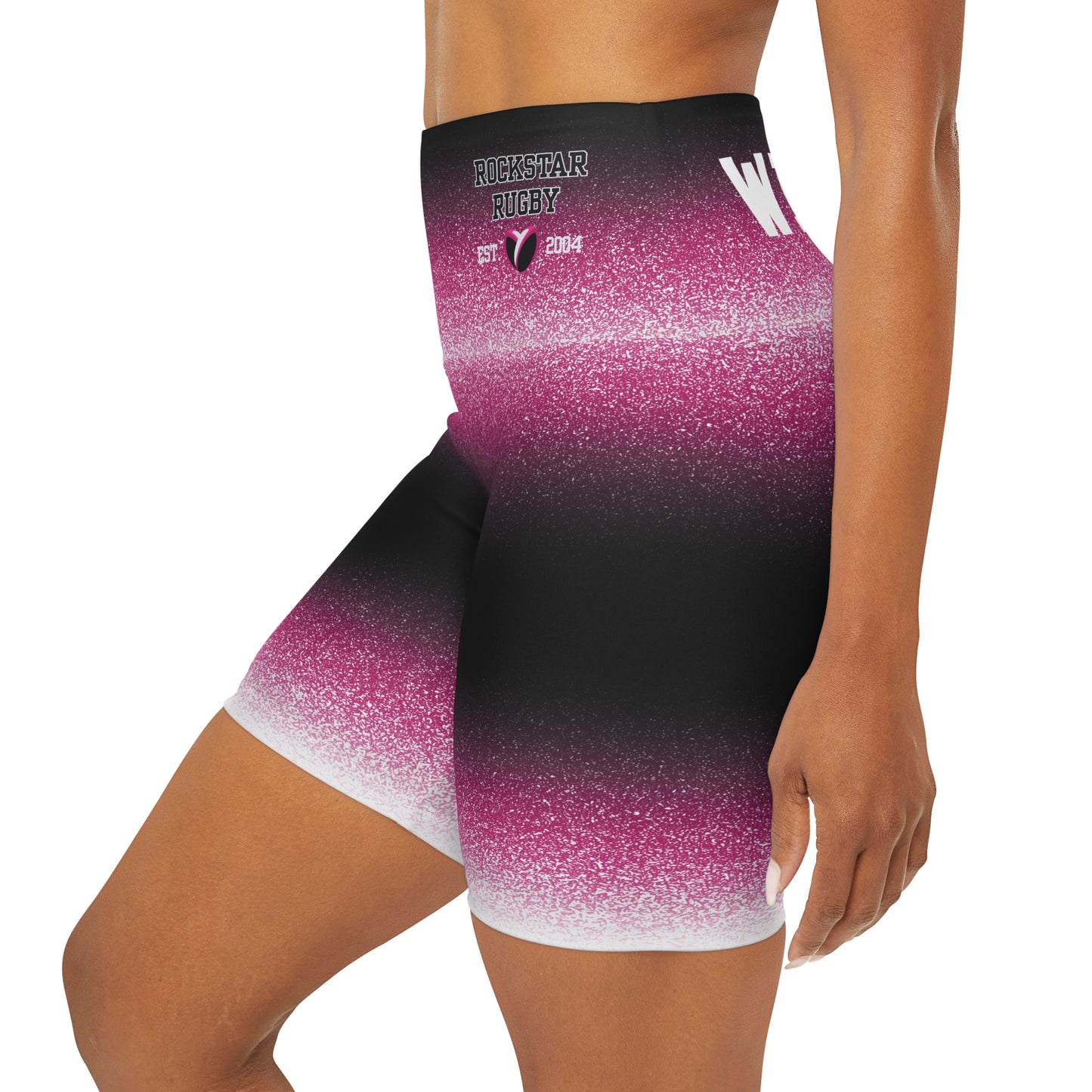 Pink Stardust High Waisted Polyester/Spandex Shorts