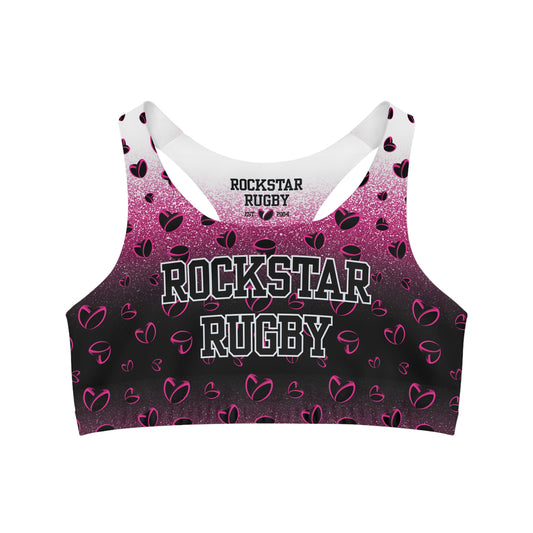 Pink Stardust & <3's Seamless Sports Bra