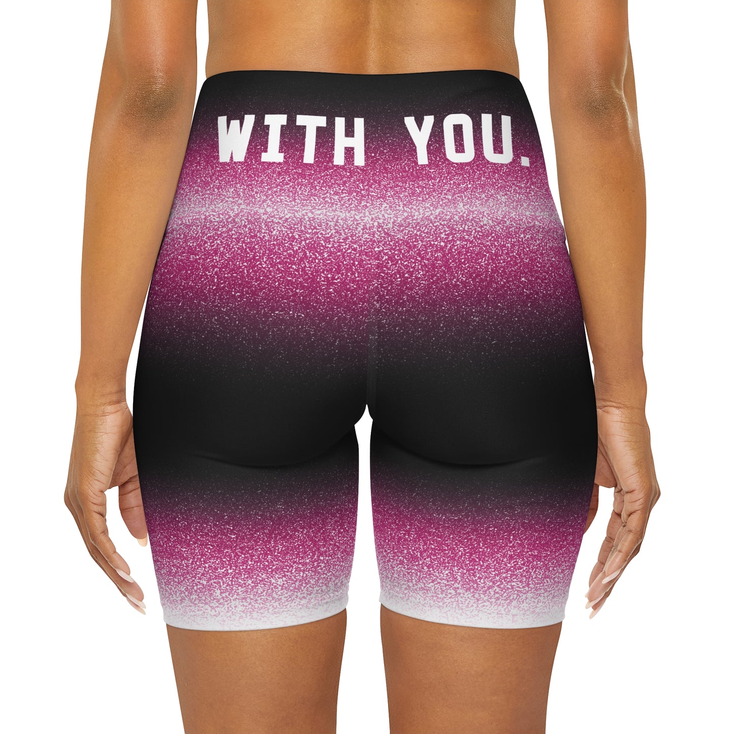 Pink Stardust High Waisted Polyester/Spandex Shorts