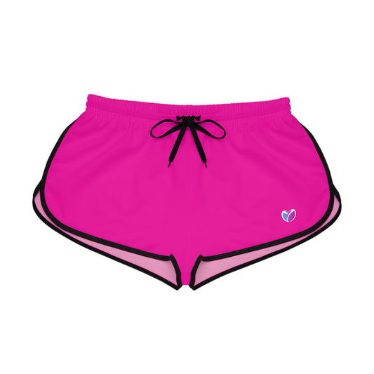 Women's Relaxed Shorts (Pink - Black Trim)