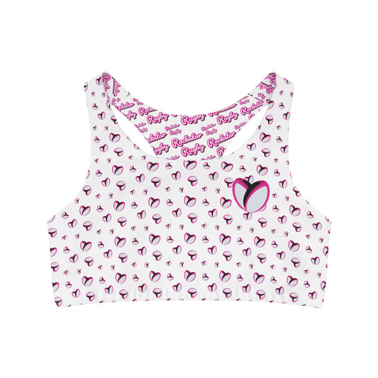 Rockstar Rugby Seamless Sports Bra (White - Heart Logo)