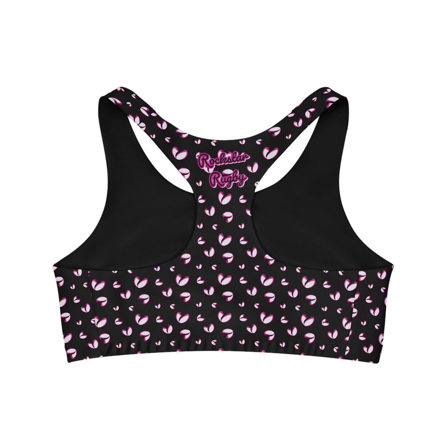 Rockstar Rugby Seamless Sports Bra (Black - Heart Logo)