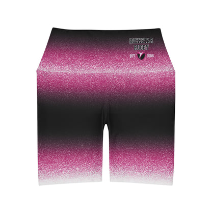 Pink Stardust High Waisted Polyester/Spandex Shorts