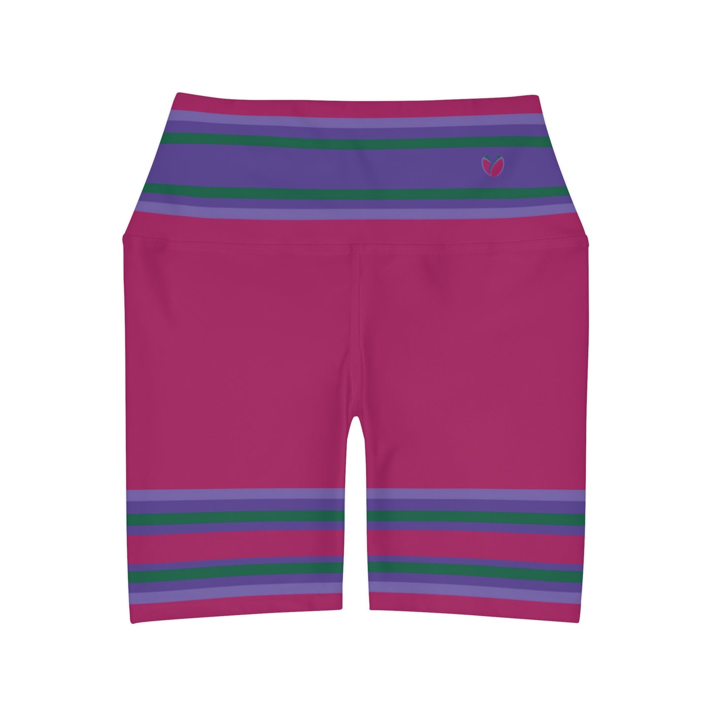 Raspberry Soda High Waisted Polyester/Spandex Shorts