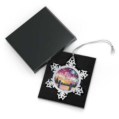 Pewter Snowflake Ornament – Winter Rugby Wonderland