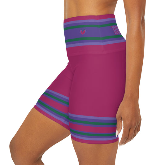 Raspberry Soda High Waisted Polyester/Spandex Shorts