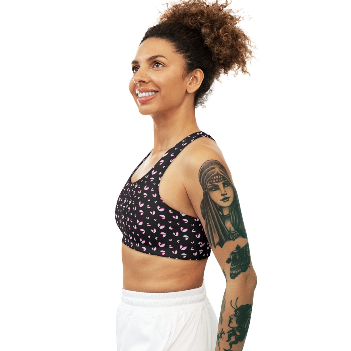 Rockstar Rugby Seamless Sports Bra (Black - Heart Logo)