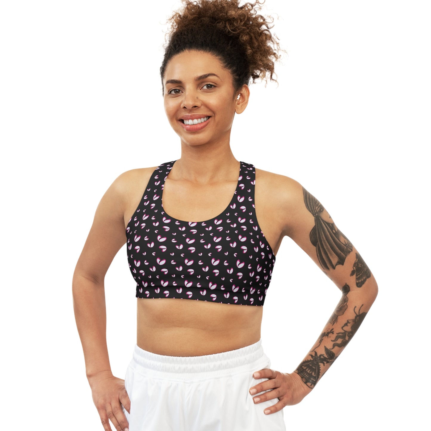 Rockstar Rugby Seamless Sports Bra (Black - Heart Logo)