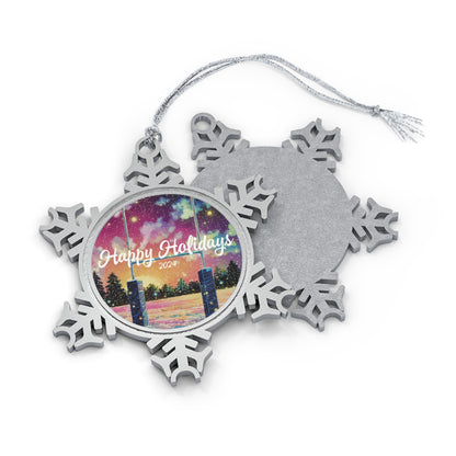 Pewter Snowflake Ornament – Winter Rugby Wonderland