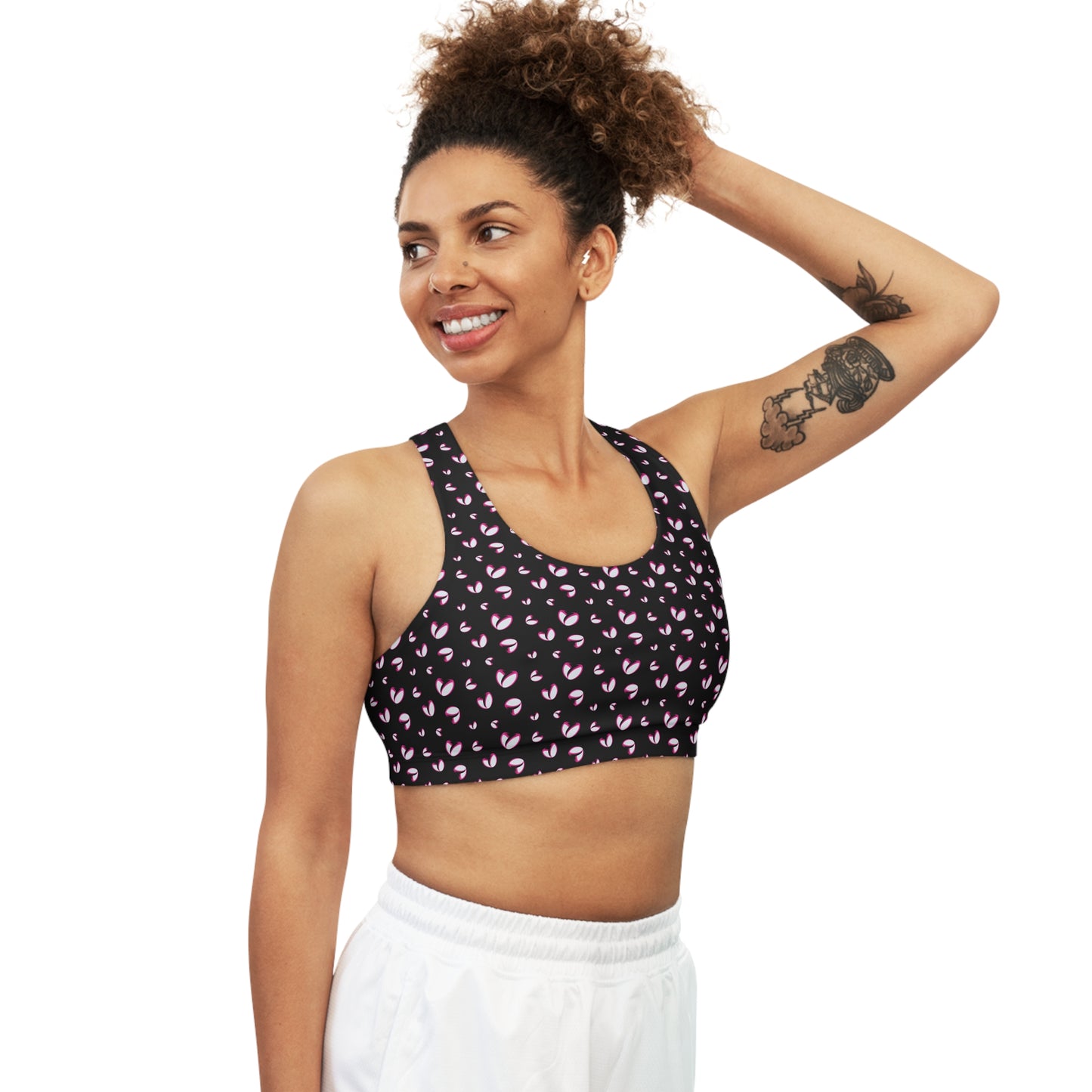 Rockstar Rugby Seamless Sports Bra (Black - Heart Logo)